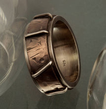 Men silver ring, Rustic silver and copper ring, Statement mens ring, wedding band, Mans engagement ring, RS-1190