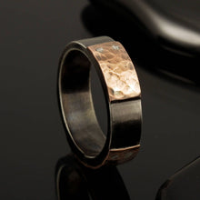 Mens Wedding Band, Man ring, Rustic Copper Mens Ring, 6 mm sterling silver and copper, Mens wedding Ring, Man's Engagement ring,  RS-1224