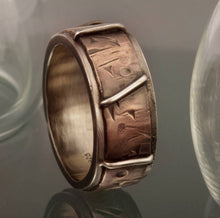 Men silver ring, Rustic silver and copper ring, Statement mens ring, wedding band, Mans engagement ring, RS-1190