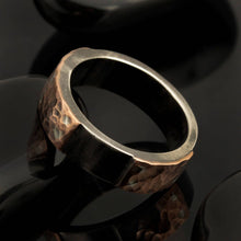 Mens Wedding Band, Man ring, Rustic Copper Mens Ring, 6 mm sterling silver and copper, Mens wedding Ring, Man's Engagement ring,  RS-1224