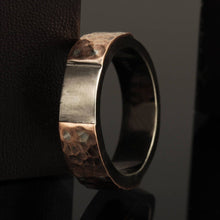 Mens Wedding Band, Man ring, Rustic Copper Mens Ring, 6 mm sterling silver and copper, Mens wedding Ring, Man's Engagement ring,  RS-1224