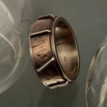 Men silver ring, Rustic silver and copper ring, Statement mens ring, wedding band, Mans engagement ring, RS-1190
