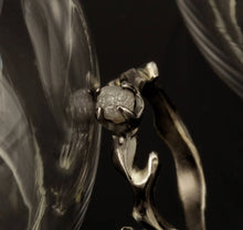 Dainty Women ring, Unique diamond ring, Art deco, Halo ring,  Raw Diamond ring, Natural diamond,  RS-1114