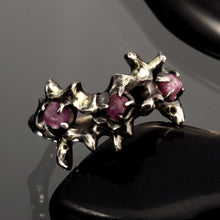 Ruby Ring, Gothic ring, Raw Ruby, 14K Gold and Silver Ring, Ring for Women, Natural Ruby Red 925 Sterling Silver, RS-1261