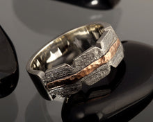 Men's silver Ring, Rustic men's ring, Rustic Mens Wedding ring, Men's Engagement Ring, Silver Copper Ring, RS-1264