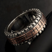 Men Wedding Ring, Rustic Mens ring, Men Ring, Men Engagement Ring, Mens Silver & copper Ring, Wedding Ring Gift for men, RS-1276