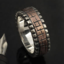 Men Wedding Ring, Rustic Mens ring, Men Ring, Men Engagement Ring, Mens Silver & copper Ring, Wedding Ring Gift for men, RS-1276