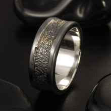 Mens Wedding Ring, Unique mens rings, Men ring silver With 14K gold, Mans ring, Mens Jewelry, Men Wedding Band,  RS-1282