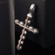 Cross Pendant, Mens Cross Sterling Silver Handmade Pendant, Silver and copper Handmade Cross Pendant, Cross Jewelry, P-114