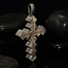 Mens Cross Pendant, Mens Cross Silver Handmade Pendant, Silver and copper Handmade Cross Pendant, Cross Jewelry, P-116