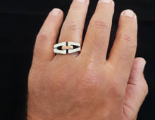 Unique Men Ring, Artisan Men Silver Band, Two Tone Silver Copper ring, Black Man Ring, Gift for men,  RS-1200