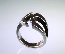 Unisex Statement Ring, Open Ring, Bar Ring, 14k White Gold Ring, Tribal Wedding Band, Modern Ring, Gold Statement Ring, Wide Ring, RS-1042