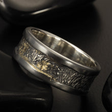 Mens Wedding Ring, Unique mens rings, Men ring silver With 14K gold, Mans ring, Mens Jewelry, Men Wedding Band,  RS-1282