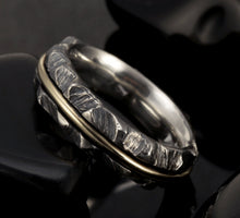 Men gold ring, Mens engagement ring, Man wedding band, Men Solid Gold ring, Mens Engagement ring, 14K gold and silver,   RS-1285