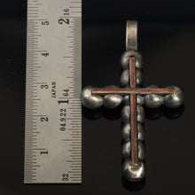 Cross Pendant, Mens Cross Sterling Silver Handmade Pendant, Silver and copper Handmade Cross Pendant, Cross Jewelry, P-114