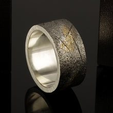 Unique Mens Ring, 24K gold and sterling silver,  Personalized ring, Mens Jewelry, Unique mens band, Rustic mens ring, RS-1153