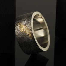 Unique Mens Ring, 24K gold and sterling silver,  Personalized ring, Mens Jewelry, Unique mens band, Rustic mens ring, RS-1153