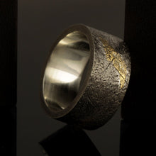 Unique Mens Ring, 24K gold and sterling silver,  Personalized ring, Mens Jewelry, Unique mens band, Rustic mens ring, RS-1153