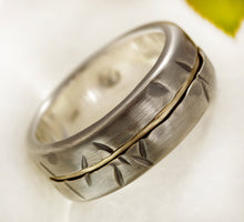 Rustic Men ring, Men 14K Gold  Ring,  Men Engagement Ring, Men's Silver & Gold Ring,  1081