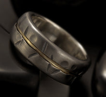 Rustic Men ring, Men 14K Gold  Ring,  Men Engagement Ring, Men's Silver & Gold Ring,  1081