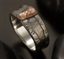 Rustic mens ring, Mens Silver Ring, Unique man ring, Mens Engagement Ring, Silver Copper Ring, RS-1295