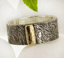 Mens Band, 14K Solid Gold and Silver, Mixed metal, Men ring, Unique Man ring, Mens Wedding Band, RS-1260