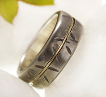 Rustic Men ring, Men 14K Gold  Ring,  Men Engagement Ring, Men's Silver & Gold Ring,  1081