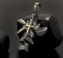 14K Gold and Silver Cross Pendant, P-119