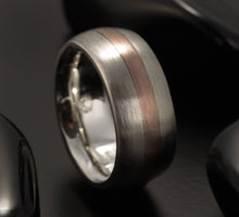 Rustic Men's wedding Band, Men's Wedding Ring, Silver Copper Ring, Wide Men Wedding Band, 8 mm Ring, Comfort Fit Ring , Men's Gift, RS-1233