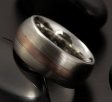 Rustic Men's wedding Band, Men's Wedding Ring, Silver Copper Ring, Wide Men Wedding Band, 8 mm Ring, Comfort Fit Ring , Men's Gift, RS-1233