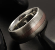 Rustic Men's wedding Band, Men's Wedding Ring, Silver Copper Ring, Wide Men Wedding Band, 8 mm Ring, Comfort Fit Ring , Men's Gift, RS-1233