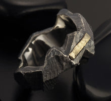 Mens wedding band, 14K Gold and Silver, RS-1303