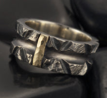 Mens ring, 14K Gold and Silver, Man ring, Unique man ring, Man engagement ring, Silver mens ring, Man wedding ring,  RS-1301