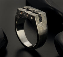 Mens Signet Black Ring, Man Unique ring, Mens Silver ring, Anniversary gift, Rustic ring, RS- 1309-1