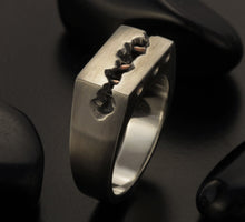 Rustic Mens  Band, Mens Wedding Ring, Silver Copper Ring, 9.5 mm Wide Men Ring, Mens Gift, RS-1309