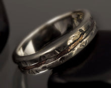 Men's wedding ring, Men's Wedding Band, Engagement Ring, Rustic men's ring, Silver and copper, Gift for men,  RS-1267