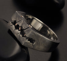 Mens Signet Black Ring, Man Unique ring, Mens Silver ring, Anniversary gift, Rustic ring, RS- 1309-1