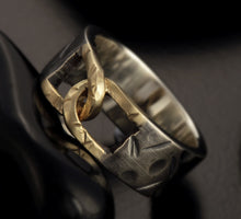 Men wedding Band, 14K Gold and Silver, Men Wedding Ring, Wide Men Wedding Band, 8 mm Ring, Men's Gift, RS-1210