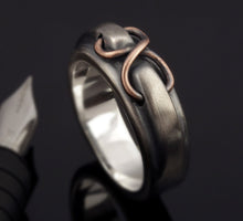 Mens ring, Sterling silver ring, Mans engagement ring, Rustic Mens Wedding Ring, Unique men's ring,  RS-1274