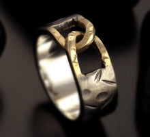 Men wedding Band, 14K Gold and Silver, Men Wedding Ring, Wide Men Wedding Band, 8 mm Ring, Men's Gift, RS-1210