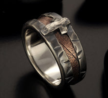 Rustic Mens Wedding Band, Man ring, Mens cross Ring, Mens Silver Ring, Engagement Band, Unique Bark Men's Ring,   RS-1255
