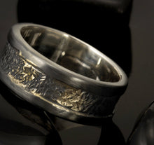 Mens Wedding Ring, Unique mens rings, Men ring silver With 14K gold, Mans ring, Mens Jewelry, Men Wedding Band,  RS-1282