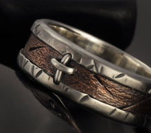 Mens ring, Silver & Copper, Silver cross Mens Ring, Unique Mens ring, Men Wedding Band, Unique Men Ring,  RS-1256