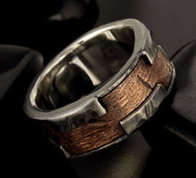 Mens Handmade ring, Man Handmade Design Band,  Rustic mens ring, Silver and copper, Gift for men,  RS-1243