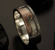 Wave ring, Surfing Wave sterling silver ring, Personalized ring, Men silver ring, Mens Jewelry, Unique mens ring,  RS-1403