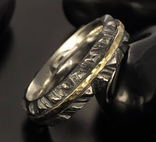 14K solid gold & Silver Ring, Rustic  ring, Unique design ring for man and woman,  RS-1405