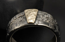 Mens ring, Silver and 14K Solid Gold, RS-1257