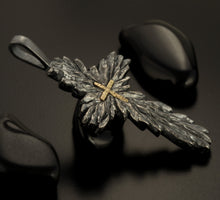 Mens Cross Pendant, Large Silver and 14K solid Gold Handmade Cross Pendant, Mens Cross Silver Handmade Pendant, Cross Jewelry, P-131-A