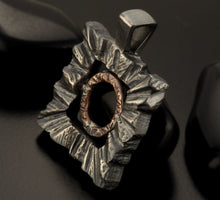 Unique Pendant, Rustic Pendant for Positive Energy Men & Women, Silver and copper, P-133