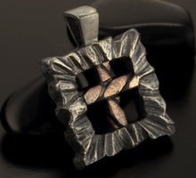Unique Cross Pendant, Rustic Cross Pendant, Handmade Silver and copper, Cross Jewelry, P-134